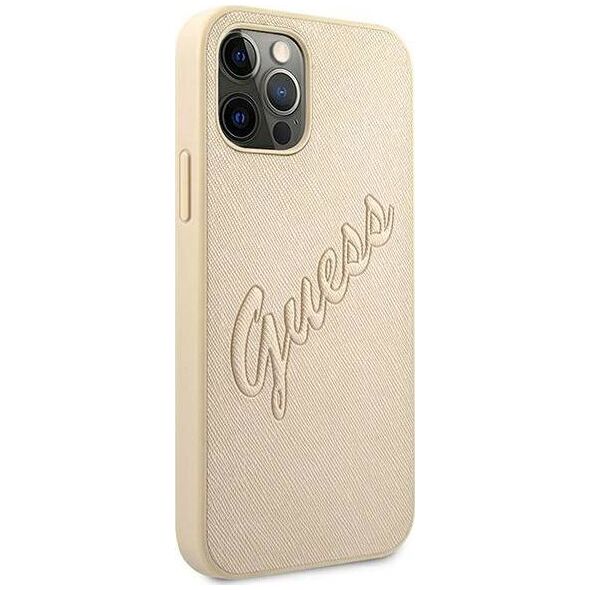 Guess Guess GUHCP12MRSAVSLG iPhone 12/12 Pro 6,1" złoty/gold hardcase Saffiano Vintage Script