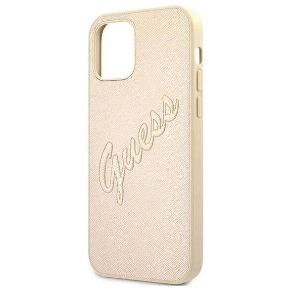 Guess Guess GUHCP12MRSAVSLG iPhone 12/12 Pro 6,1" złoty/gold hardcase Saffiano Vintage Script