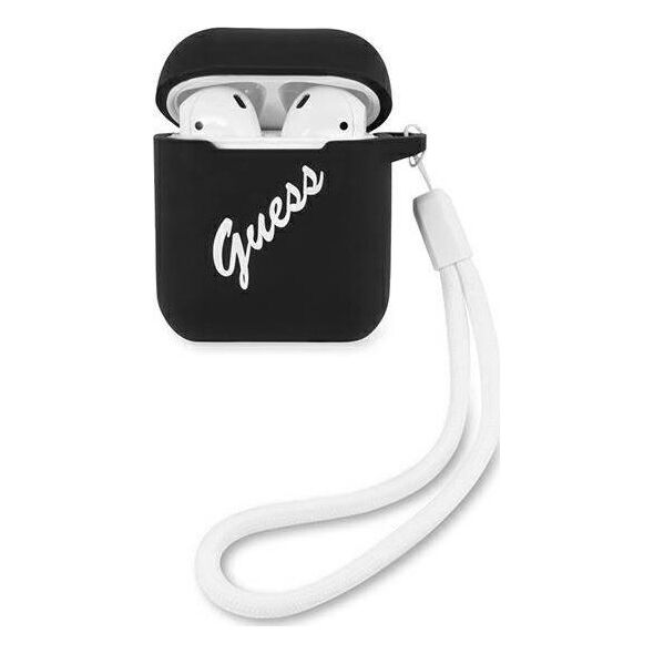 Guess Etui ochronne GUACA2LSVSBW Silicone Vintage do AirPods 1/2 czarne
