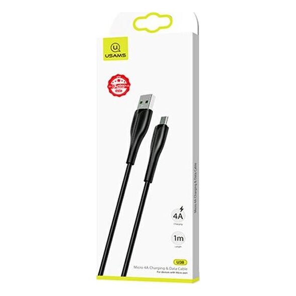 Kabel USB Usams USB-A - microUSB 1 m Czarny (SJ375USB01)