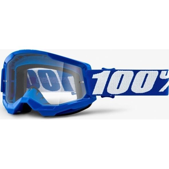 100% Gogle 100% STRATA 2 JUNIOR BLUE (Szyba Przezroczysta Anti-Fog, LT 88%-92%) (NEW)