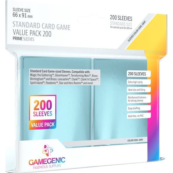 Gamegenic Gamegenic: Prime Value Sleeving Pack (66x91 mm) 200 sztuk, Clear