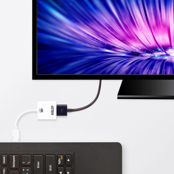 Adapter AV Aten DisplayPort - HDMI biały (VC986B)