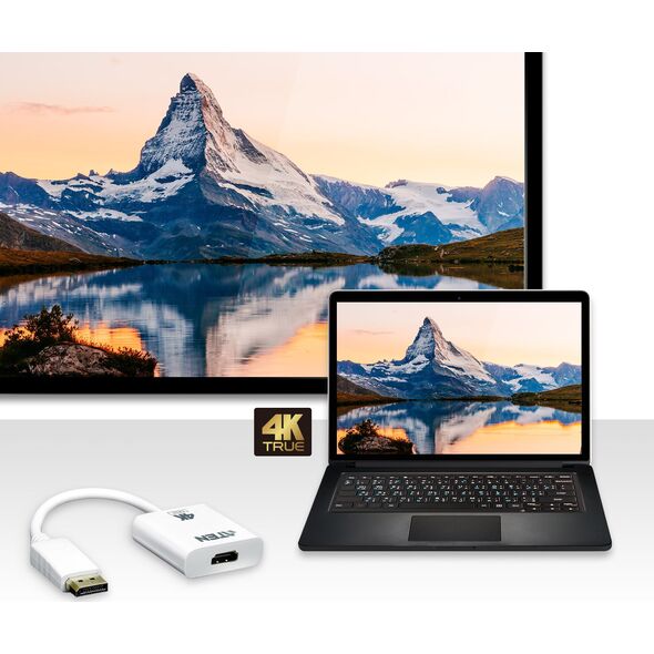 Adapter AV Aten DisplayPort - HDMI biały (VC986B)
