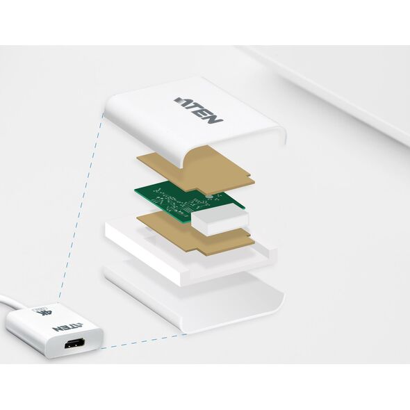 Adapter AV Aten DisplayPort - HDMI biały (VC986B)