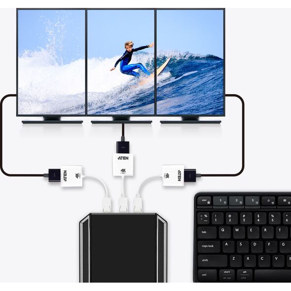 Adapter AV Aten DisplayPort - HDMI biały (VC986B)