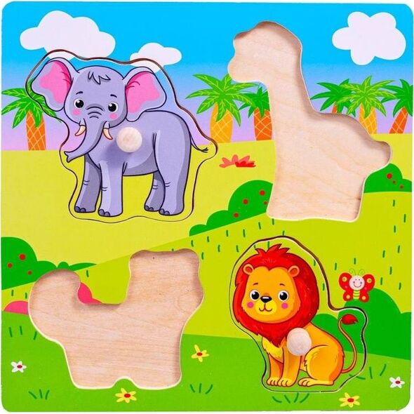 Smily Play Smily Play Układanka Drewniana ZOO Puzzle 4 el