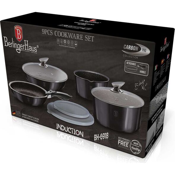 Berlinger Haus ZESTAW GARNKÓW GRANITOWYCH BERLINGER HAUS BH-6918 CARBON PRO