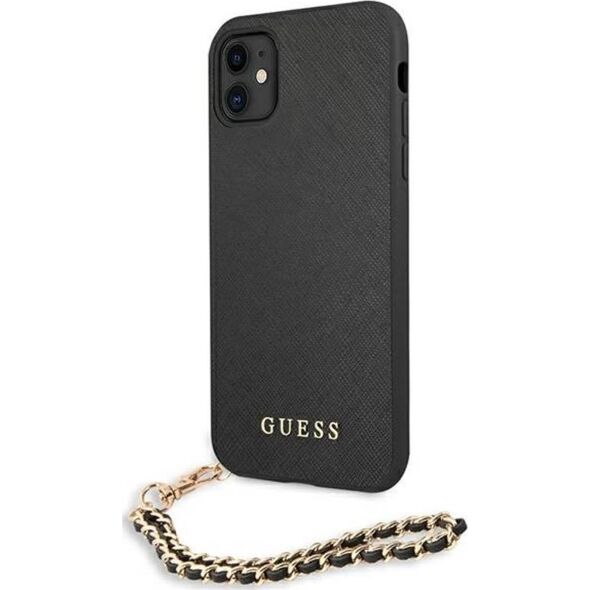 Guess Guess GUHCN61SASGBK iPhone 11 6,1" czarny/black hardcase Saffiano Chain