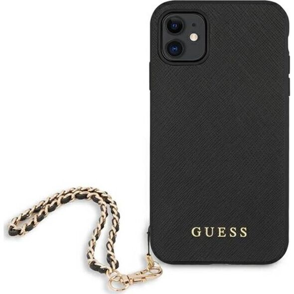 Guess Guess GUHCN61SASGBK iPhone 11 6,1" czarny/black hardcase Saffiano Chain