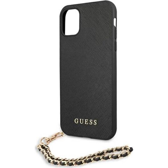 Guess Guess GUHCN61SASGBK iPhone 11 6,1" czarny/black hardcase Saffiano Chain