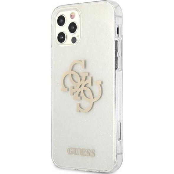 Guess Guess GUHCP12LPCUGL4GTR iPhone 12 Pro Max 6,7" transparent hard case Glitter 4G Big Logo
