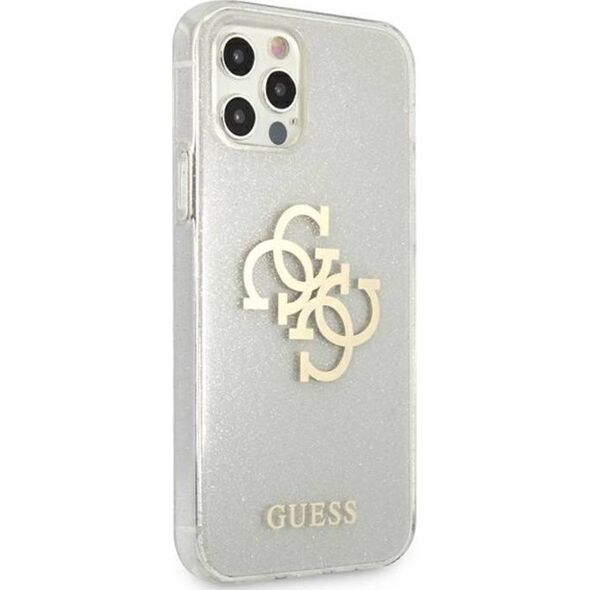 Guess Guess GUHCP12LPCUGL4GTR iPhone 12 Pro Max 6,7" transparent hard case Glitter 4G Big Logo