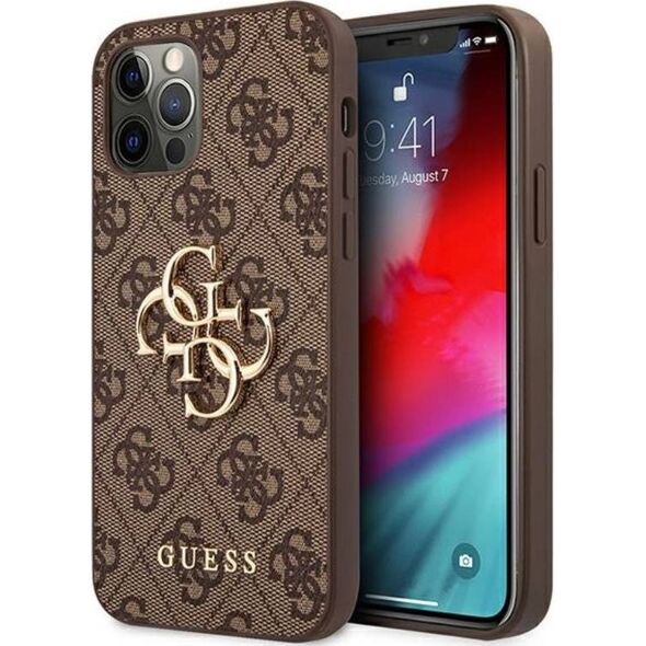 Guess Guess GUHCP12M4GMGBR iPhone 12/12 Pro 6,1" brązowy/brown hardcase 4G Big Metal Logo
