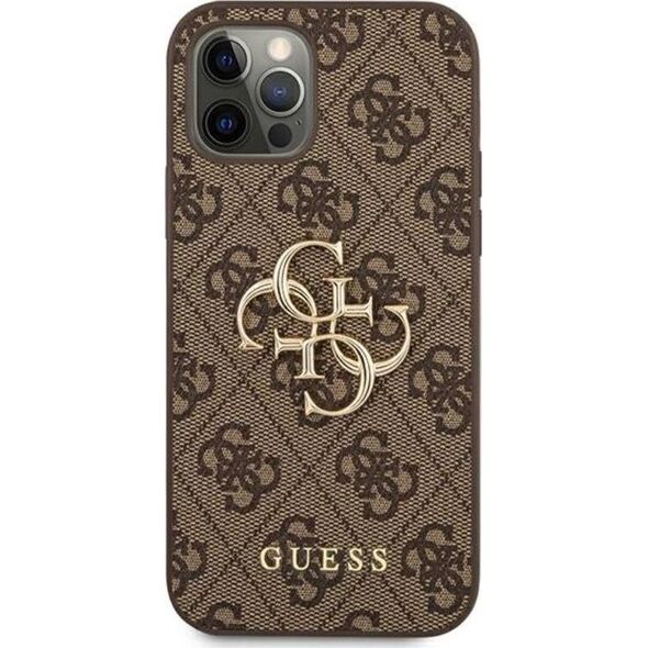 Guess Guess GUHCP12M4GMGBR iPhone 12/12 Pro 6,1" brązowy/brown hardcase 4G Big Metal Logo