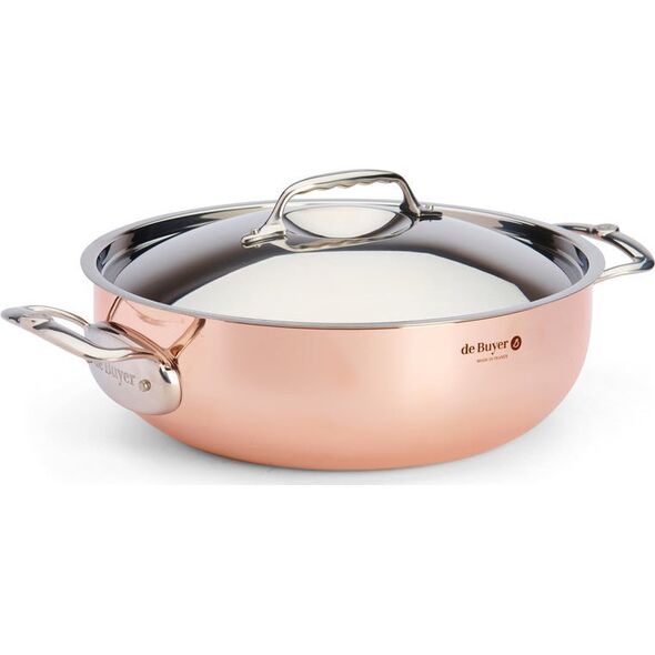 De Buyer De Buyer Prima Matera Saucepot Copper/Steel 28cm curved induct.