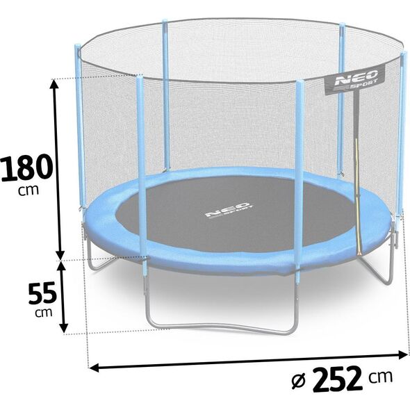 Trampolina ogrodowa Neo-Sport NS-08Z181 z siatką zewnętrzną 8.5 FT 252 cm