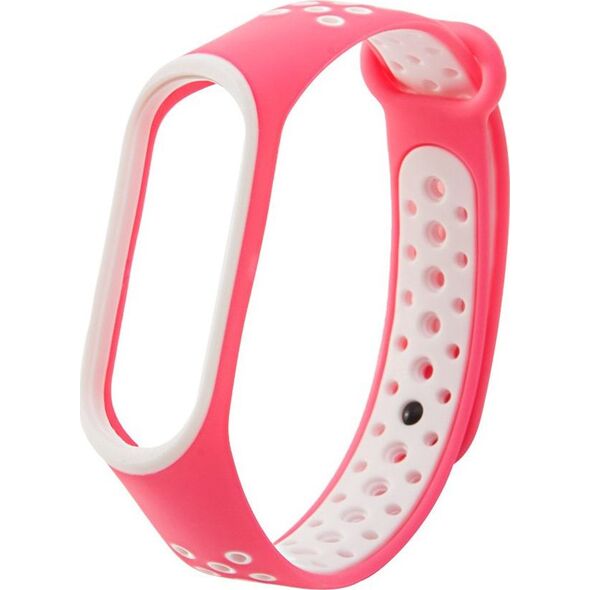 Hurtel Zamienna silikonowa opaska pasek do Xiaomi Mi Band 4 / Mi Band 3 Dots różowo-biały