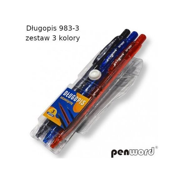 Penword Długopis PERNWORD 983 zestaw 3 kolory Penword TARGI