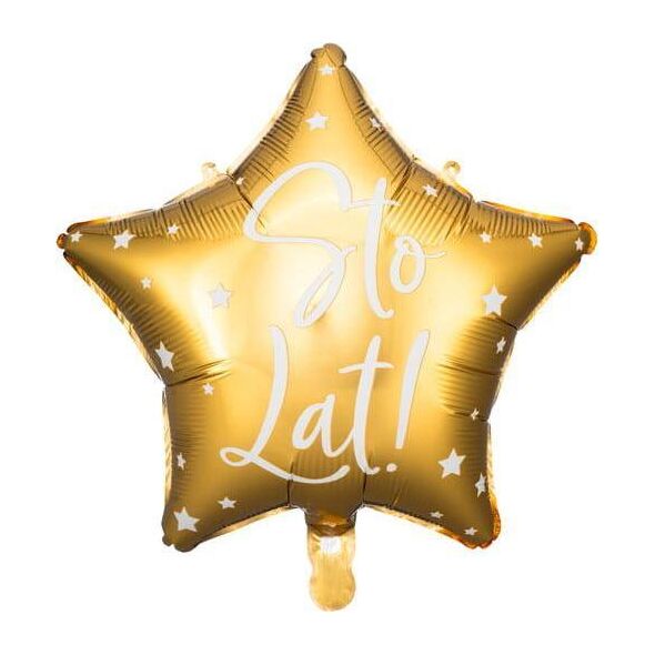 Party Deco Balon foliowy Sto Lat!, 40cm, złoty