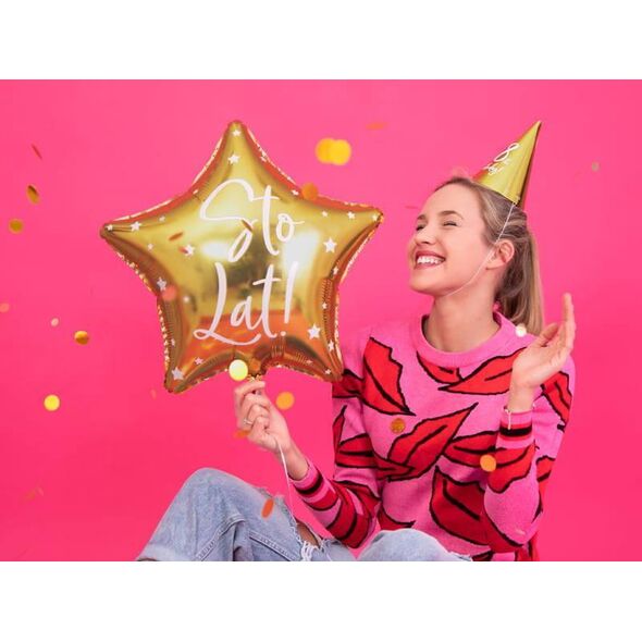Party Deco Balon foliowy Sto Lat!, 40cm, złoty