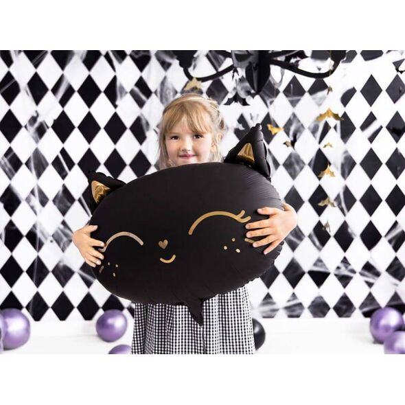 Party Deco Balon foliowy Kotek Czarny 48x36cm