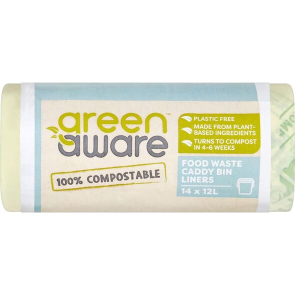 GreenAware GreenAware, Kompostowalne worki na odpady spożywcze 12L, 14 szt.