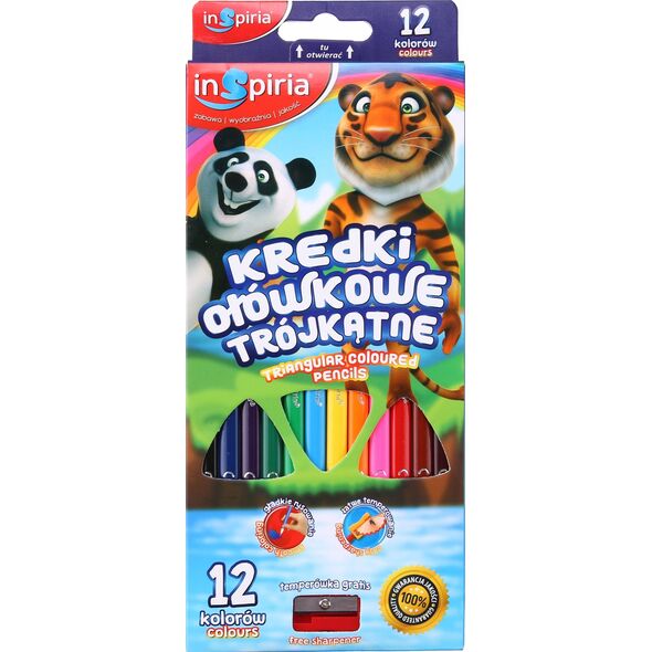 SCHEMAT Kredki INSPIRIA trójkątne 12 kolorów Schemat TARGI