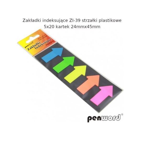 Penword Zakładki indeksujące PENWORD ZI-39 strzałki plastikowe 5x20k. 24x45mm Penword TARGI