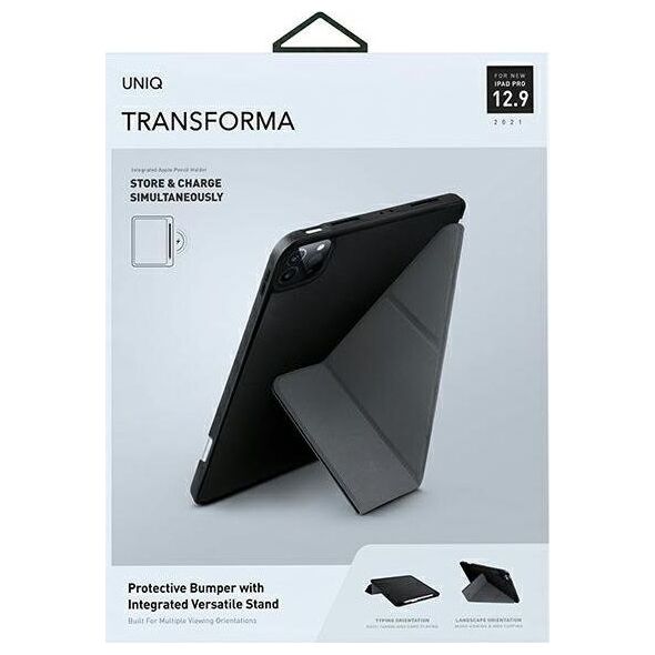 Etui na tablet Uniq UNIQ etui Transforma iPad Pro 12,9" (2021) Antimicrobial czarny/ebony black