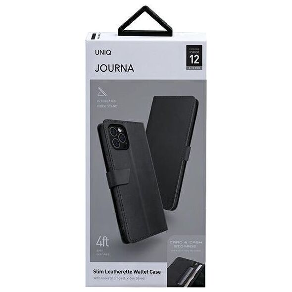 Uniq UNIQ etui book Journa iPhone 12/12 Pro 6,1" szary/dark grey