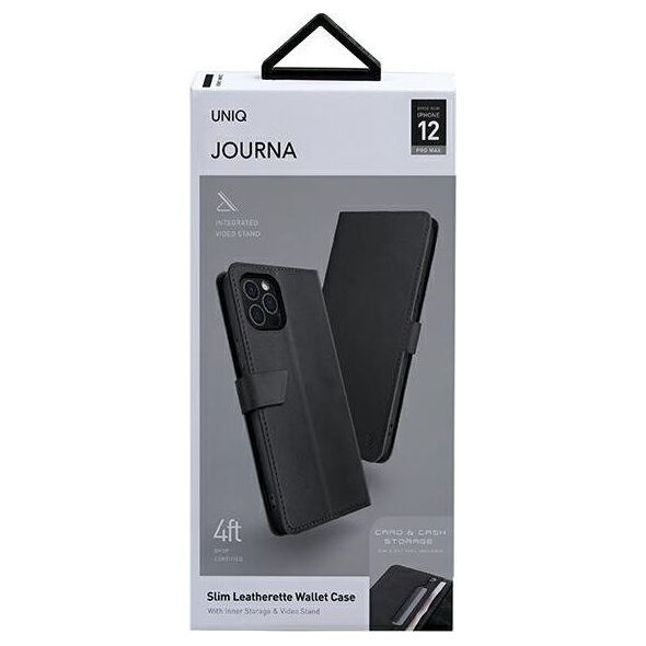 Uniq UNIQ etui book Journa iPhone 12 Pro Max 6,7" szary/dark grey