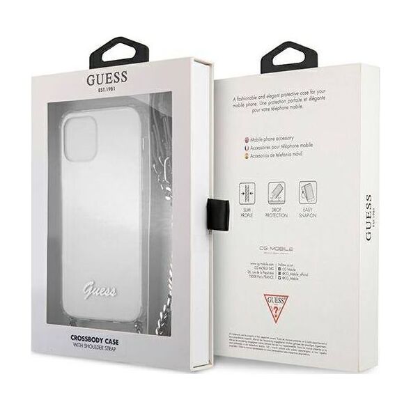 Guess Guess GUHCP12MKC4GSSI iPhone 12/12 Pro 6,1" Transparent hardcase 4G Silver Chain