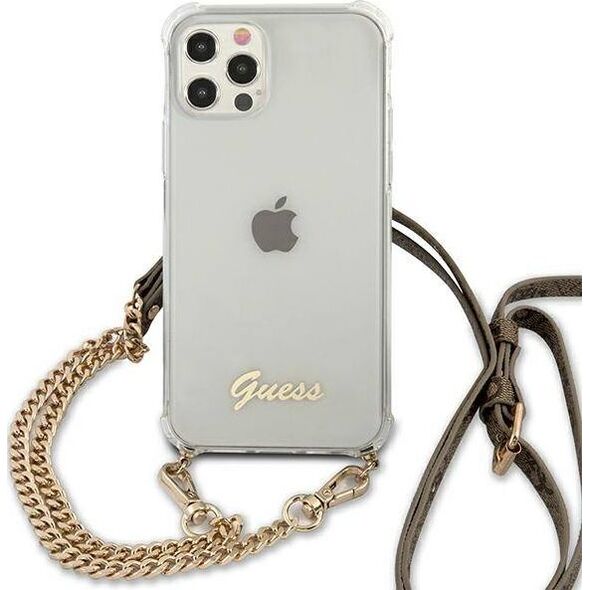 Guess Guess GUHCP12LKC4GSGO iPhone 12 Pro Max 6,7" Transparent hardcase 4G Gold Chain