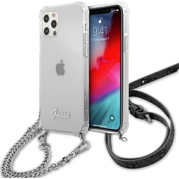 Guess Guess GUHCP12LKC4GSSI iPhone 12 Pro Max 6,7" Transparent hardcase 4G Silver Chain