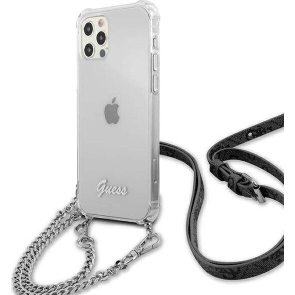 Guess Guess GUHCP12LKC4GSSI iPhone 12 Pro Max 6,7" Transparent hardcase 4G Silver Chain