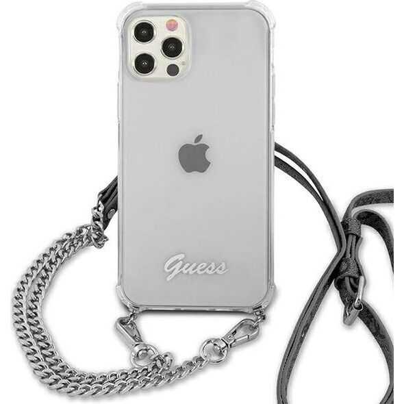 Guess Guess GUHCP12LKC4GSSI iPhone 12 Pro Max 6,7" Transparent hardcase 4G Silver Chain