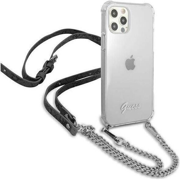 Guess Guess GUHCP12LKC4GSSI iPhone 12 Pro Max 6,7" Transparent hardcase 4G Silver Chain