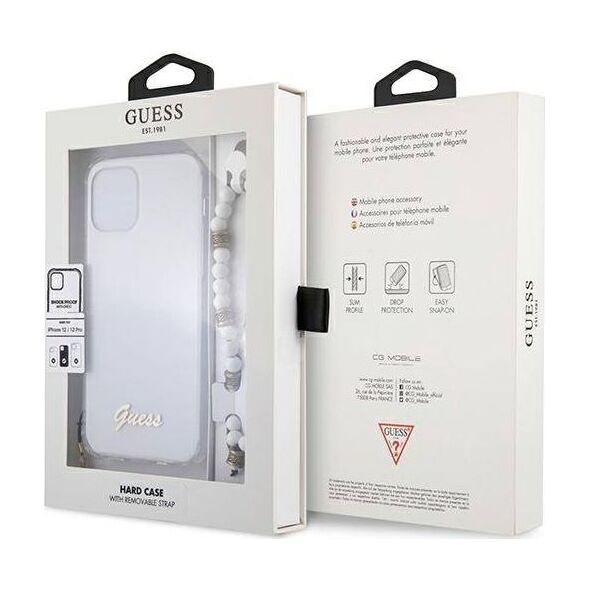 Guess Guess GUHCP12MKPSWH iPhone 12/12 Pro 6,1" Transparent hardcase White Pearl