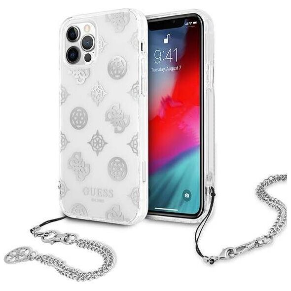 Guess Guess GUHCP12LKSPESI iPhone 12 Pro Max 6,7" srebrny/silver hardcase Peony Chain Collection