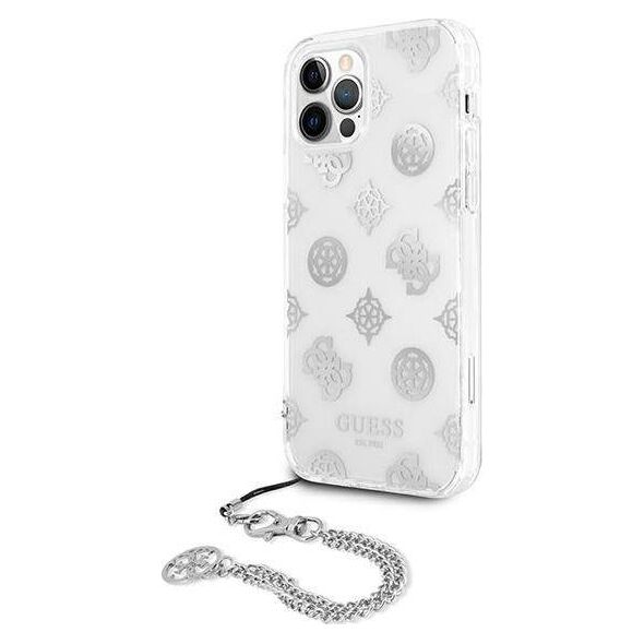 Guess Guess GUHCP12LKSPESI iPhone 12 Pro Max 6,7" srebrny/silver hardcase Peony Chain Collection