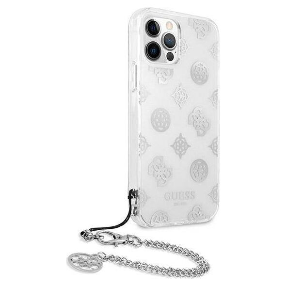 Guess Guess GUHCP12LKSPESI iPhone 12 Pro Max 6,7" srebrny/silver hardcase Peony Chain Collection