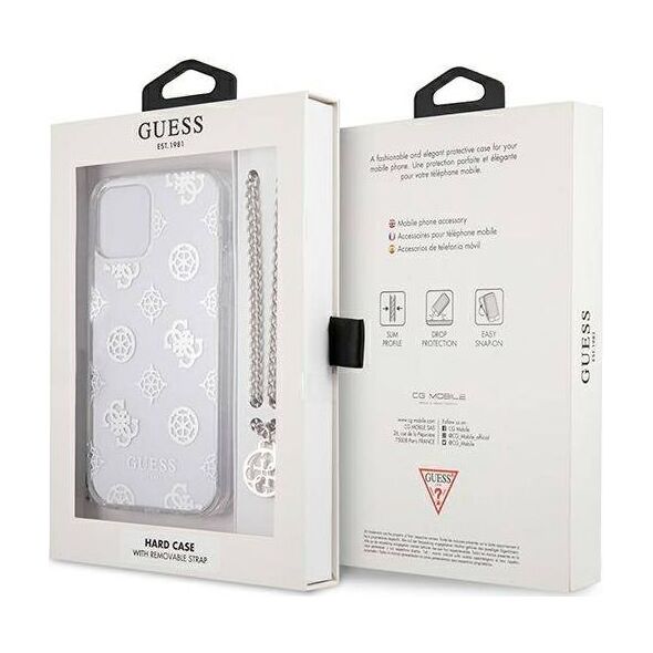 Guess Guess GUHCP12LKSPESI iPhone 12 Pro Max 6,7" srebrny/silver hardcase Peony Chain Collection