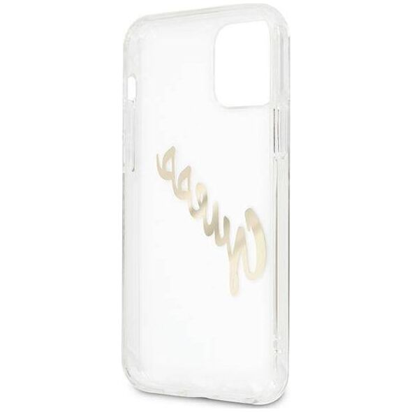 Guess Guess GUHCP12MKTRSVGO iPhone 12/12 Pro 6,1" Transparent hardcase Vintage Script Gold