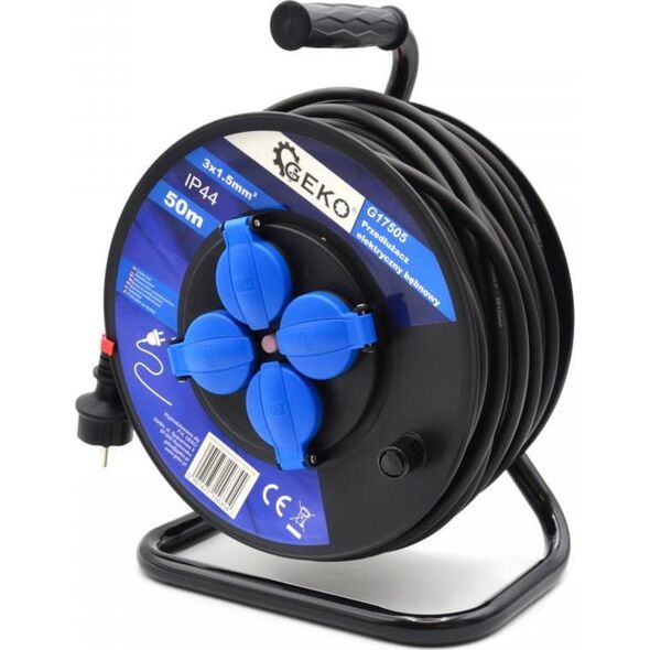 Geko PRZEDŁUŻACZ ELEKTRYCZNY BĘBNOWY 3X1.5MM2 50M IP44 (1) G17505 GEKO