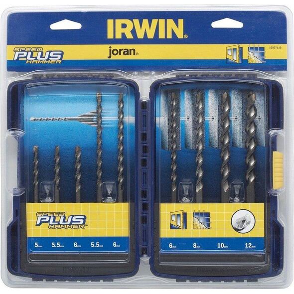 Wiertło Irwin IRWIN ZESTAW 9szt. SPEEDHAMME PLUS 5x110, 5.5x110, 5.5x160, 6x110, 6x160x2szt, 8x160, 10x160, 12x160 IRWIW2039501