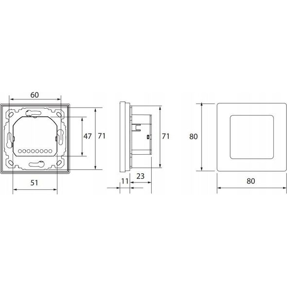Danfoss TERMOSTAT ICON PROG 230V PODT. 80X80