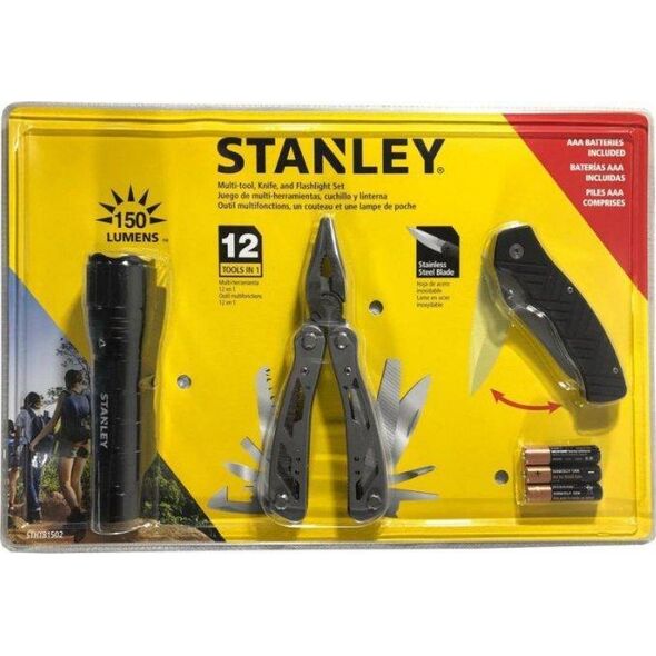 Stanley MULTI-TOOL 12w1+nóż składany+latarka 150lm