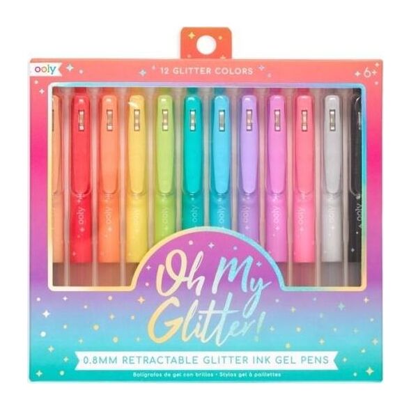 Ooly Długopisy żelowe z brokatem Oh My Glitter 12 kol