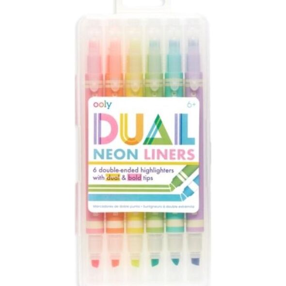 Ooly Flamastry neonowe Dual Liner 6 kolorów